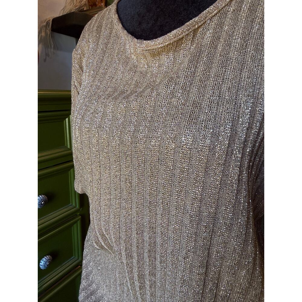 1970s Fundamental Things Metallic Gold Tee-Top